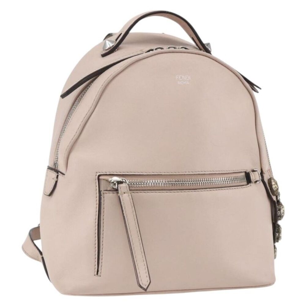 Fendi By The Way Leather Beige Leather Backpack Bag
